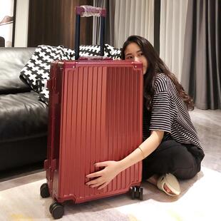 正品玖索酒色结婚行李子箱陪嫁密码拉行杆箱新娘嫁妆旅红箱包女皮
