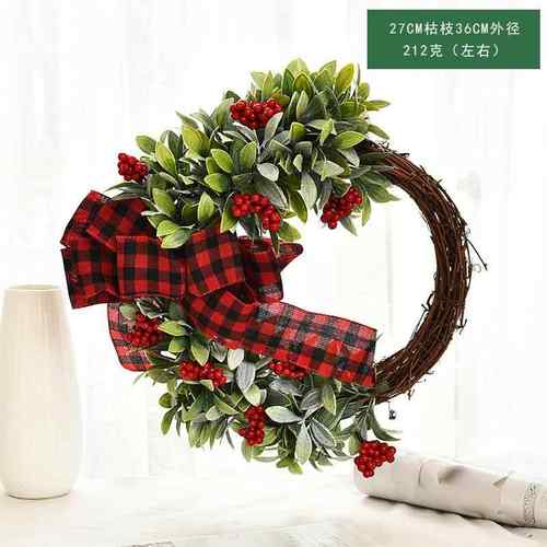 跨境挂件挂件 2021创意枯枝挂件 仿真门藤圈挂件OP圣诞装饰品圣诞