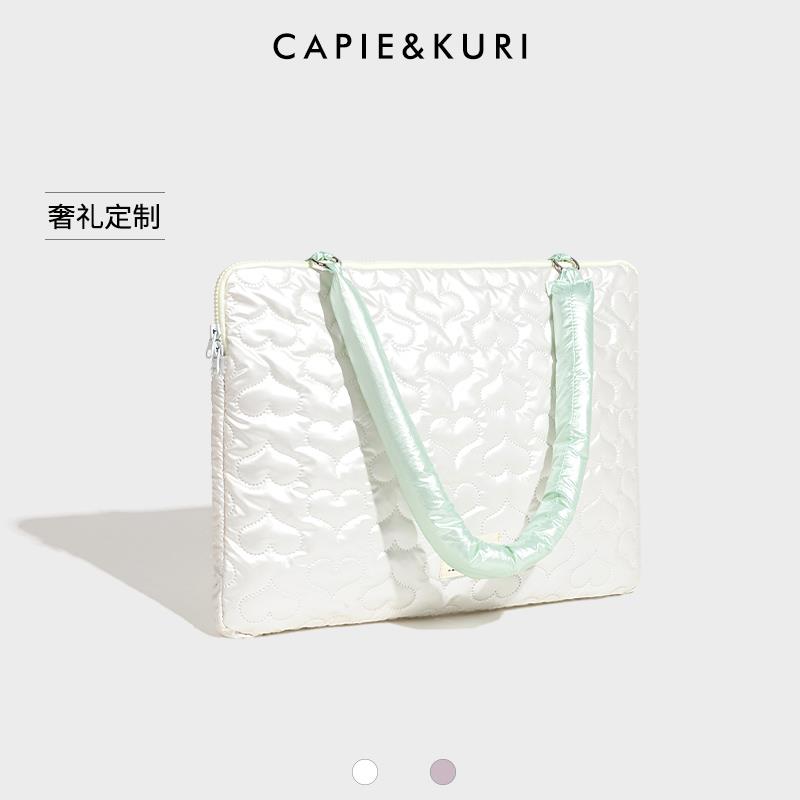 CAPIE&KURI韩系爱心撞色笔记本电脑内胆包女高颜值防震防摔收纳包13寸15寸电脑保护套