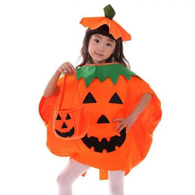 Halloween Adult Kids Pumpkin Bag Dress-Up Costume Set