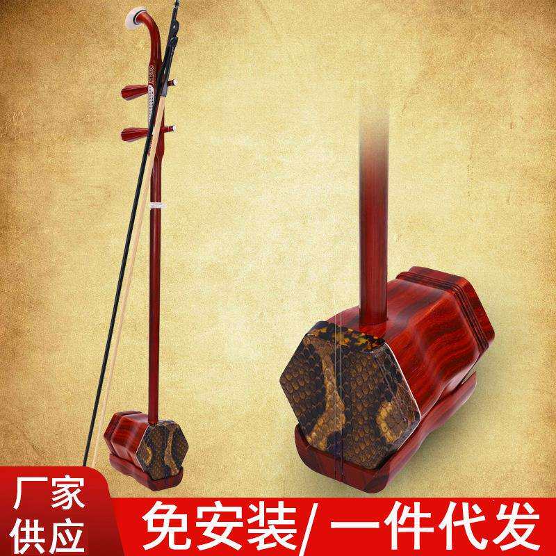 红花梨木二胡 缅甸红花梨初学演奏专业二胡全套 二胡