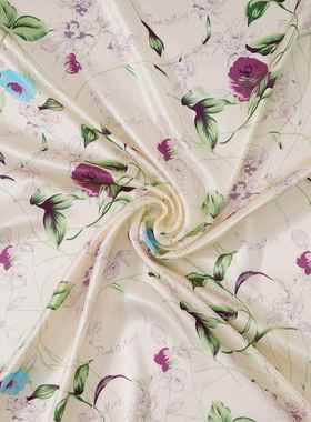 真丝素绉缎QZW16米门姆幅114M色桑C蚕丝面料服装纯床品绸缎布现货