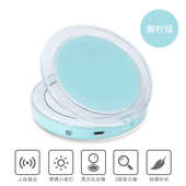 双面放大镜12折叠灯化妆镜镜圆形化妆镜灯 带珠迷你10x便携led带