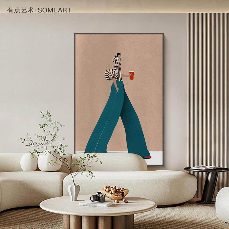 现代简约北欧客厅装饰画 画抽象人物卧室床头壁画 画小众玄关走廊