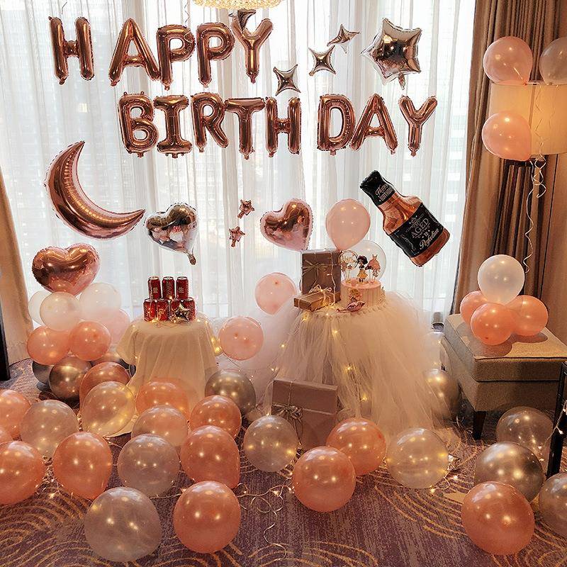 sin风生日派佐致(收对气球装饰生日气球饰结婚快乐装场景布置背
