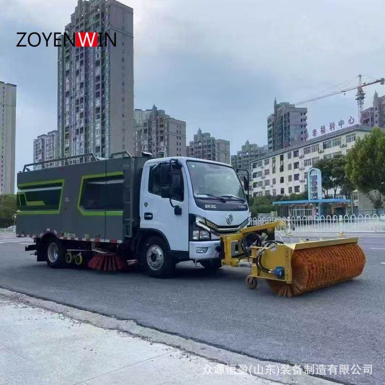 车载清雪滚刷厂家环卫车辆挂式除雪前置推雪铲滚刷众源除雪作业车