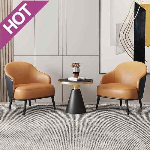 zsr单人高级沙发椅售楼处酒店桌椅会客组合休闲院接待洽谈轻