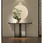 新中式 实木玄关桌禅意供桌玄关柜靠墙窄桌入户翘头案几酒店端景台