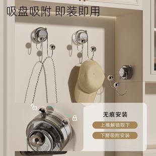 挂钩强力粘胶承重钩子入户门收纳脸盆架 吸盘门后挂钩免打孔一排式