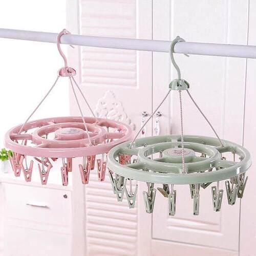 Windproof Clothes Drying Rack with 32 Plastic Clips, Suitabl