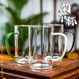 晶焱绿茶杯家用透明耐高温高硼硅玻璃花茶泡茶绿茶专用茶具大容量