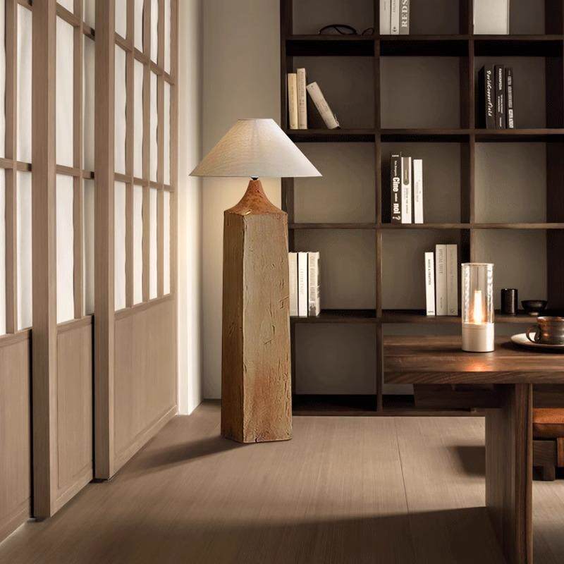 艺术感客厅氛围落地灯2024新款民宿卧室直播间装饰摆件实木灯具