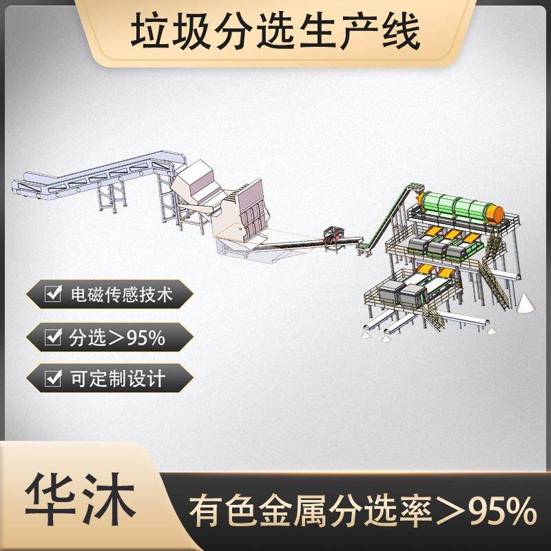 垃圾分拣生产线 建筑装修废钢破碎尾料分选处理 生活垃圾分选设备