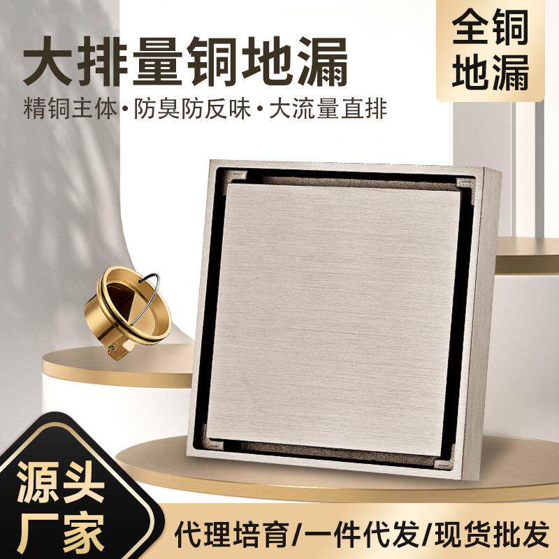 家用全纯铜地漏防臭浴室洗手间洗衣机地漏防臭地漏全铜地漏防臭器
