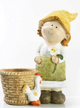 创意花盆家用大号花园户外庭院阳台美式树脂摆件园艺多肉花卉盆栽