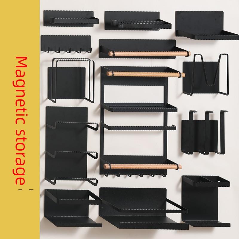 厨房磁性黑搪瓷板更换磁性储物架孔板壁挂架刀架配件储物架