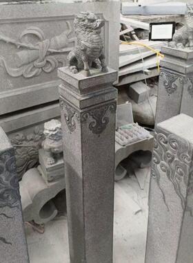 石雕麒麟拴马柱 古建筑装饰摆件福建青石拴马桩 会所景区门口雕塑