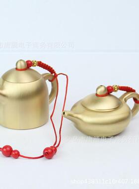 直销新款黄铜小铜器摆件金属铜工艺品办公室茶道茶具纯铜把把壶创