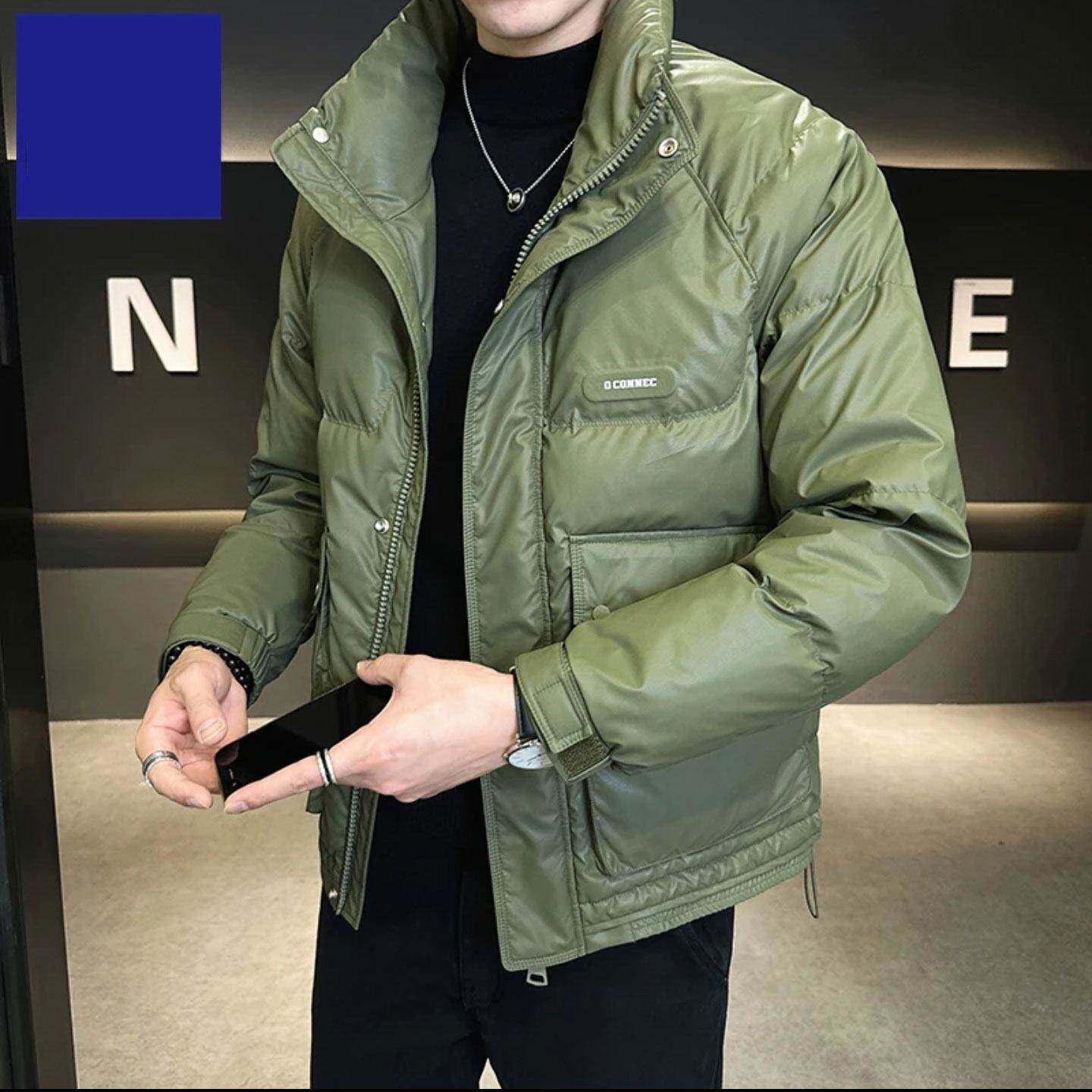 雪溪轻奢男装专卖店秋冬季皮羽绒服男士新款潮流夹克短款保暖外套