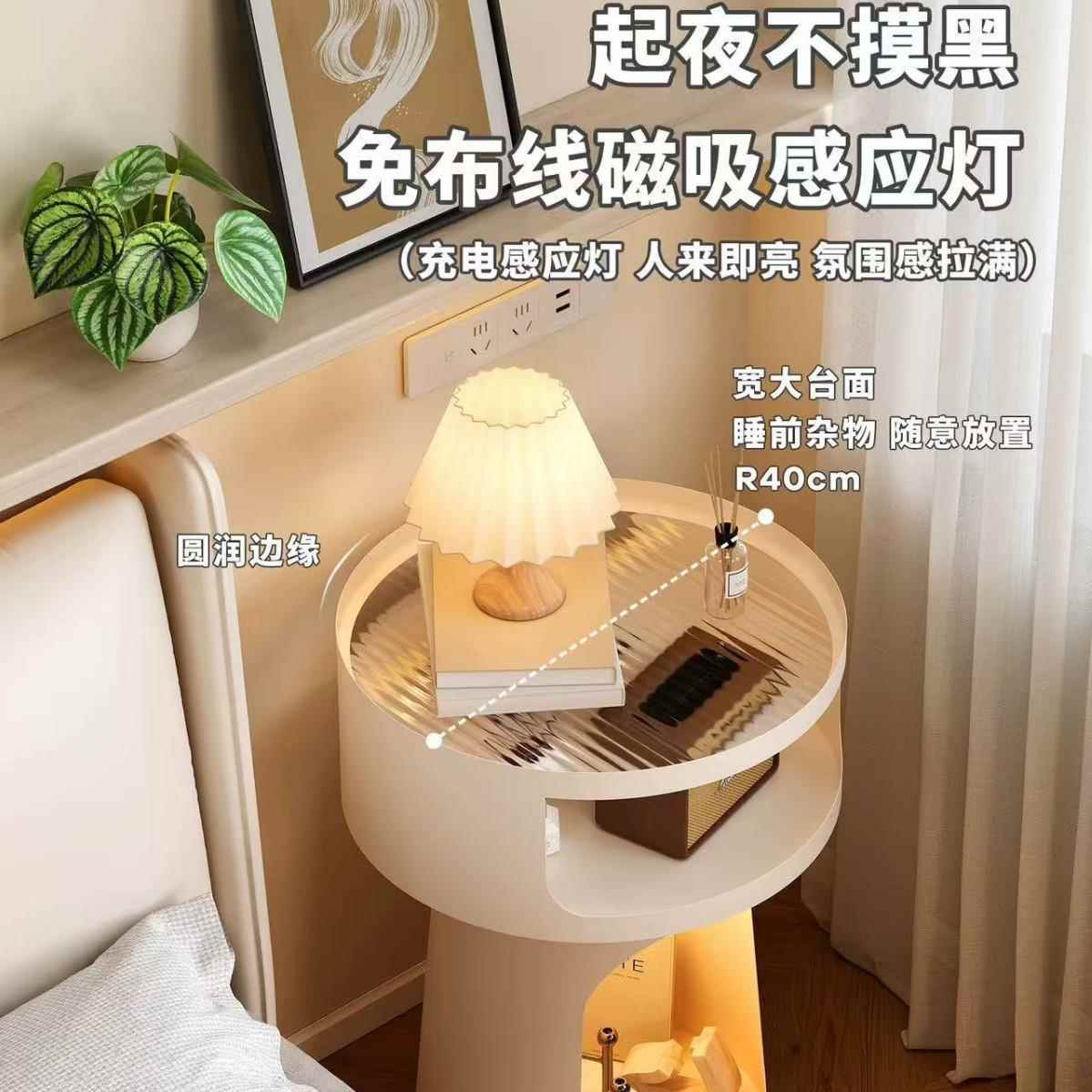 见描述法式室复古床头柜卧简约款创意床架头置物床边柜窄小户型沙