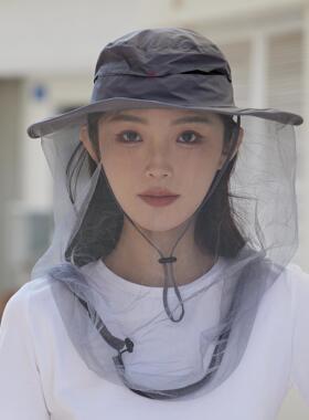 遮阳帽男女柳絮蚊虫遮脸钓鱼帽子