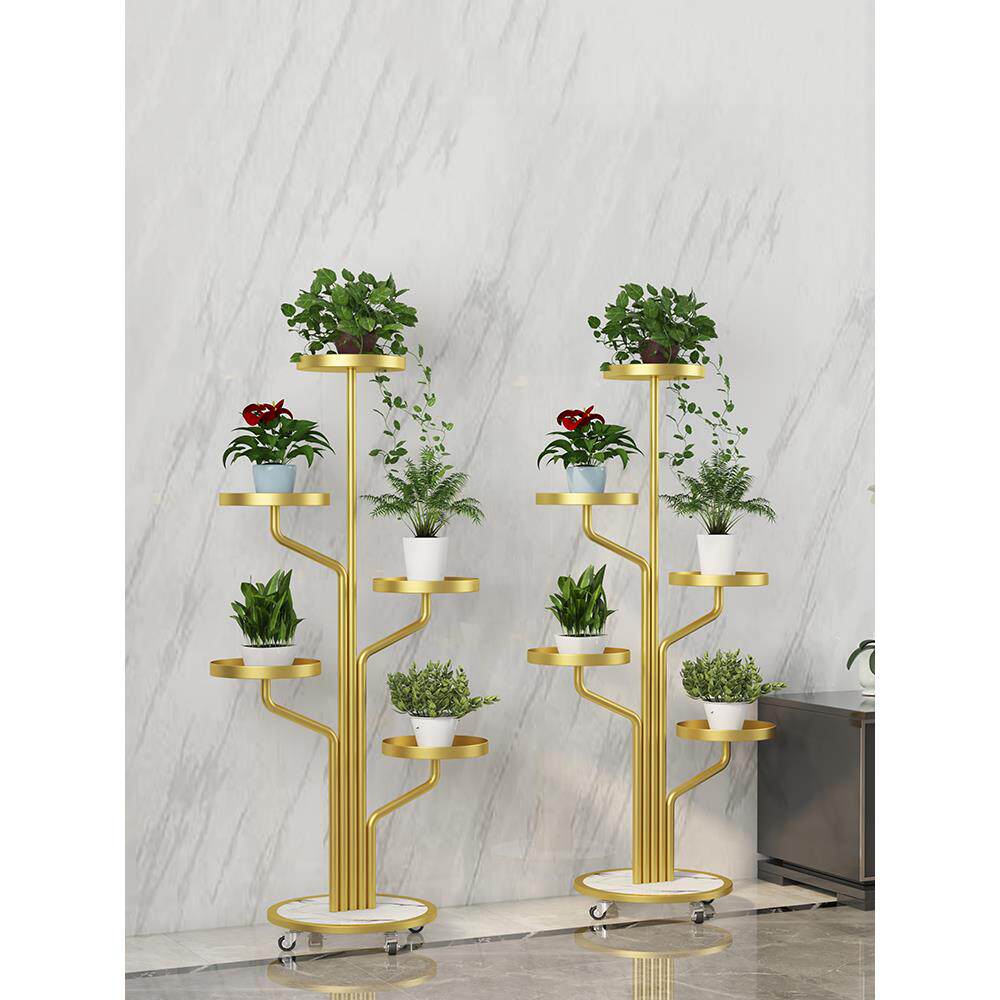 花架子客厅落地式简约现代室内铁艺花盆架轻奢阳台多肉植置物层架