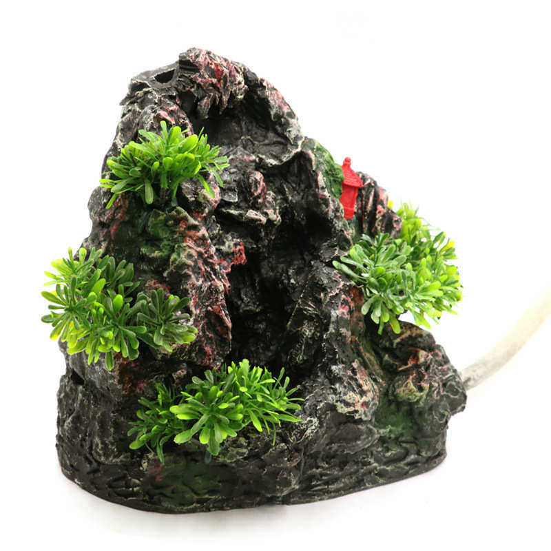 鱼缸造景流沙瀑布水草鱼缸动态流沙瀑布假山水族箱造景用品