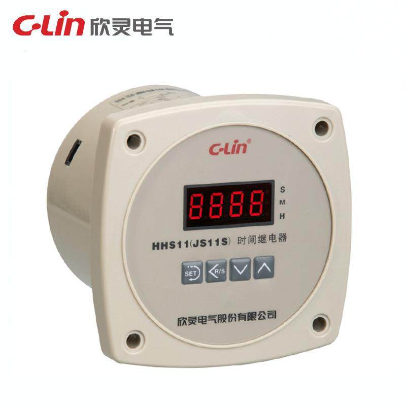 欣灵HHS11(JS11S)数显按键型时间继电器两组延时一组瞬动触点