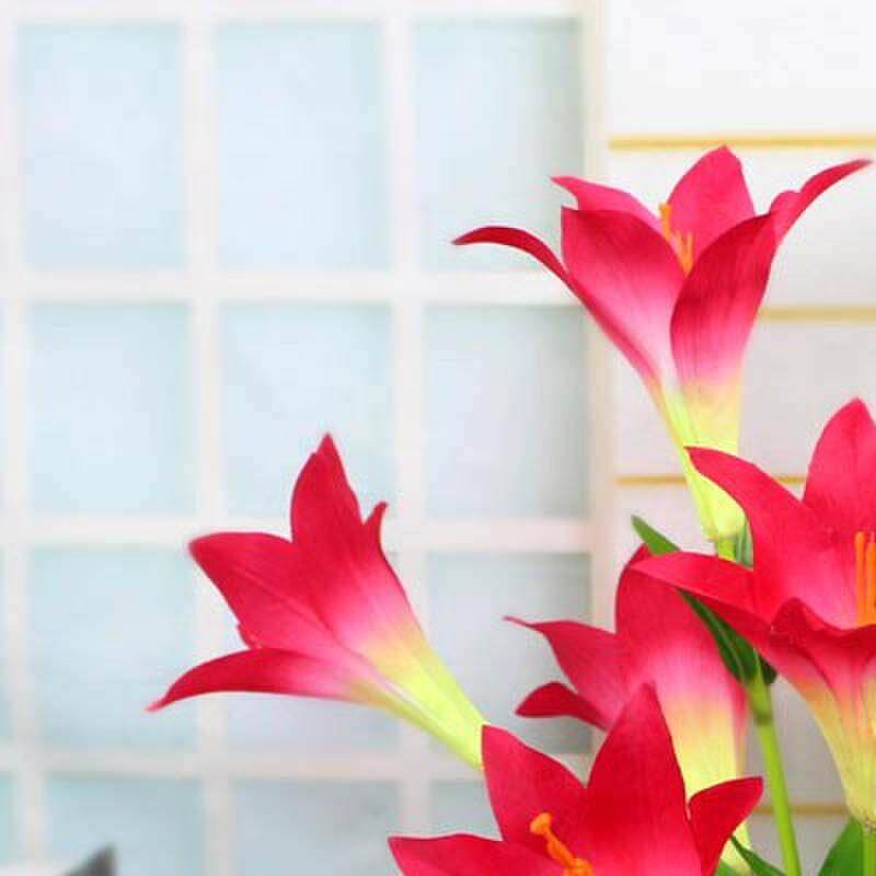 包邮彷真花百合套装假花绢布家居装饰花艺客厅摆放花装饰品盆景