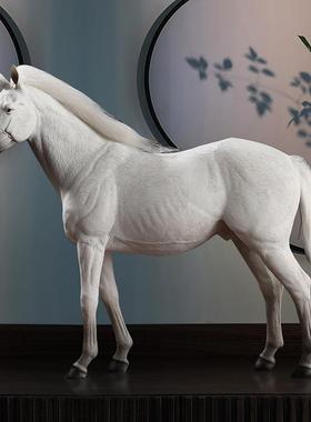 古典仿真鬃毛骏马摆件千里马家居客厅电视柜玄关装饰品马到成功