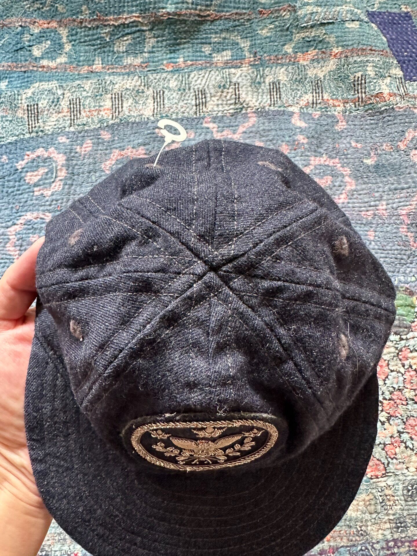 RRL Dark Denim Baseball Cap — front