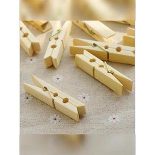 晾衣架厨房夹菜单零配件家用衣服夹子晾衣夹小号工具原木实木竹质