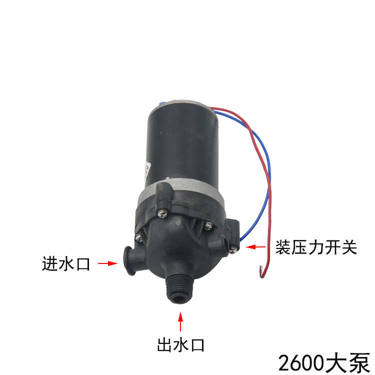 批发高压水泵泵泵2600农用12v大功率吸泵喷雾器自式隔膜电动2800