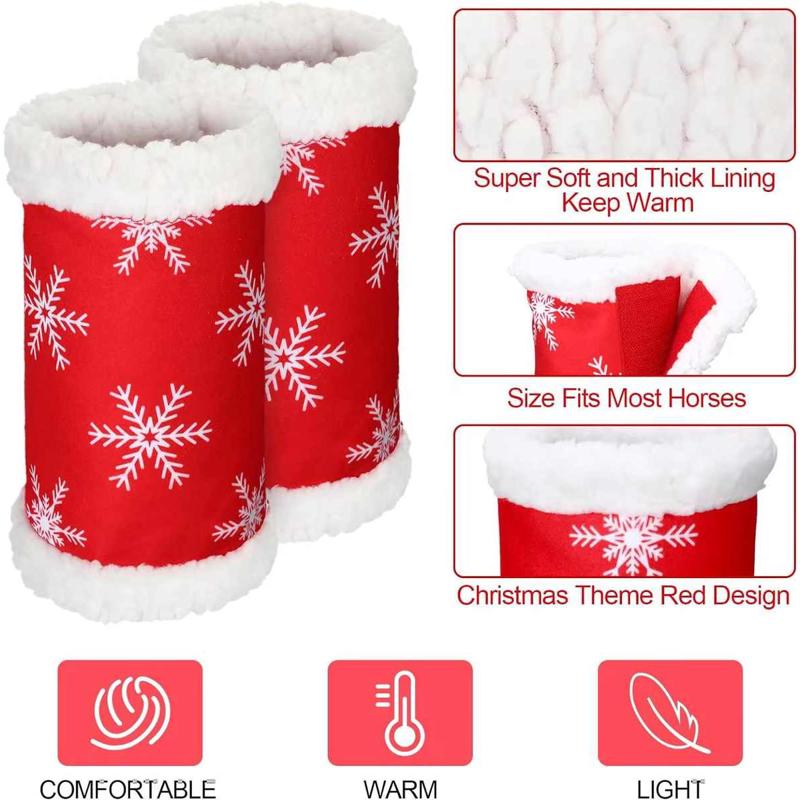 工厂现货圣诞节马绑腿新年马术用品泡泡绒马护腿套冬季保暖马绑腿