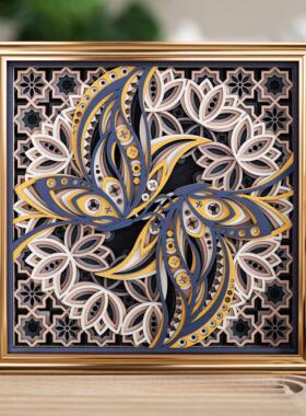 梯木叠雕创意玄关装饰小摆件轻奢高档客厅工艺礼品摆饰乔迁礼品开