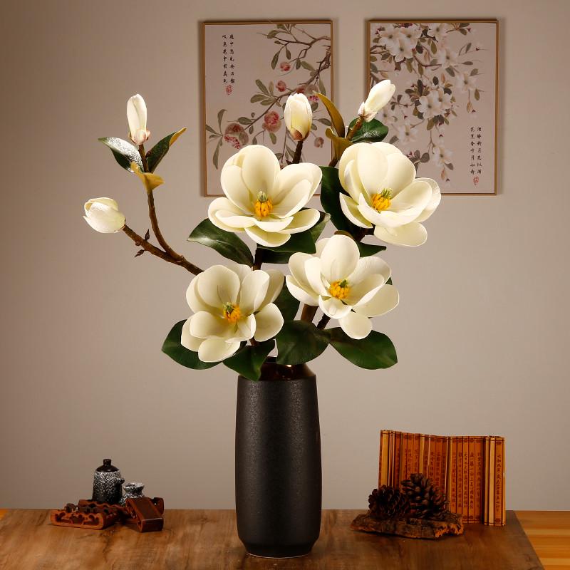 复古黑金陶瓷花瓶摆件客厅中式插花腊梅干花粗陶花器装饰