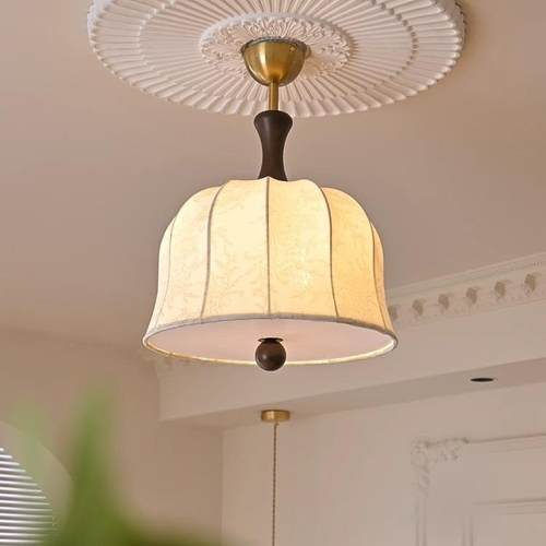 法式中古吸顶灯卧室主灯浪漫温馨南洋复古美式客厅书房灯布艺吊灯
