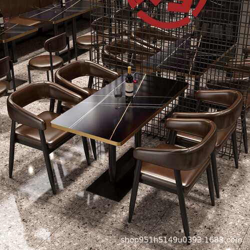 复古风格卡座组合成套餐桌椅适用奶茶店咖啡店火锅店餐厅等多种场