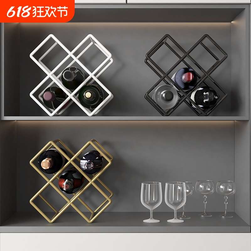红酒架摆件轻奢客厅餐边柜玻璃柜装饰品高级感置物架实用收纳朋友
