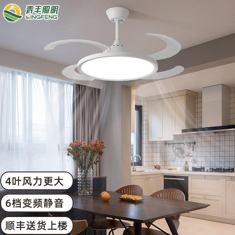 led隐形超薄风扇灯吊扇灯吸顶家用客厅餐厅卧室电扇吊灯中山灯具