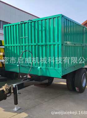 15吨单轴镀锌箱板拖车牵引农用运输拖车加高箱板自卸工具车