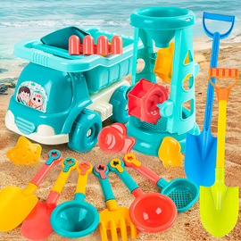 挖沙玩具儿童沙滩套装宝宝，玩沙子挖土小铲子，3-6岁女孩工具车套装