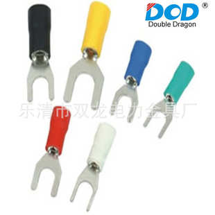 叉型预绝缘冷压接线端子叉形Y 欧式 U铜线耳端头 4黄铜大型 SV1.5