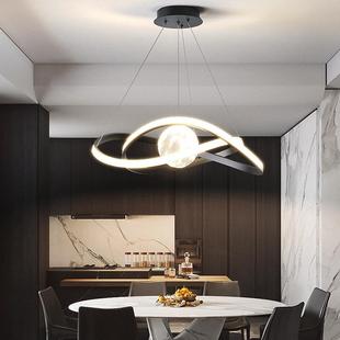意式 极简现代简主262创约意月球星球卧房卧间室主灯饭厅餐桌餐厅