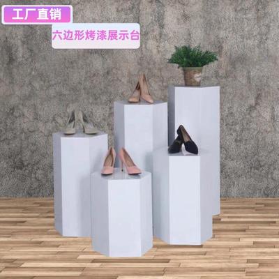 六边形木质精品烤漆展示台智能锁商品无人机摆件展台支持定制发光