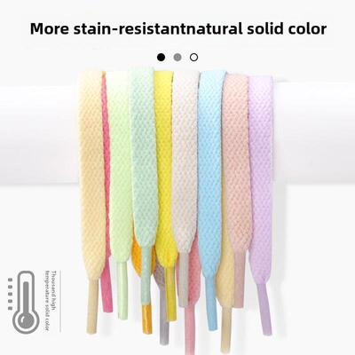 1Pair Flat Shoelaces for Sneakers Fabric Shoe laces White