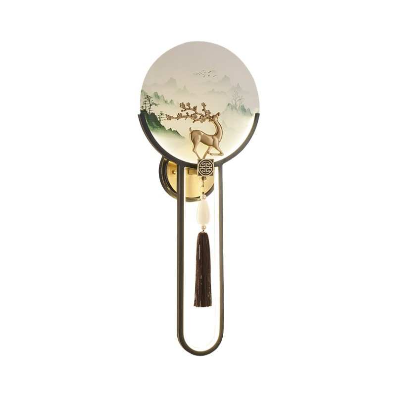 全铜新中式卧室床头壁灯客厅酒店玄关过道楼梯LED现代简约创意灯