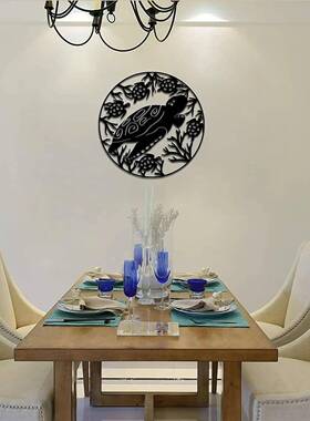 海洋动物金属墙艺术海龟墙雕塑海洋海洋生物墙饰铁艺工艺品墙饰墙