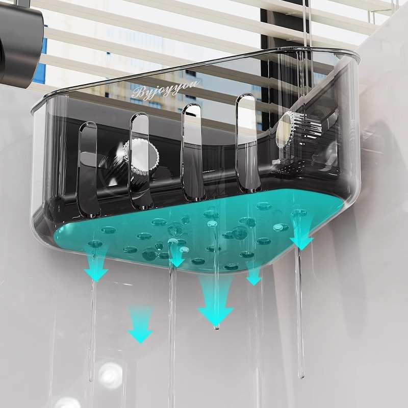 转角水槽内置物架厨房吸盘姜蒜收纳筐海绵擦抹布架浴室洗脸巾收纳