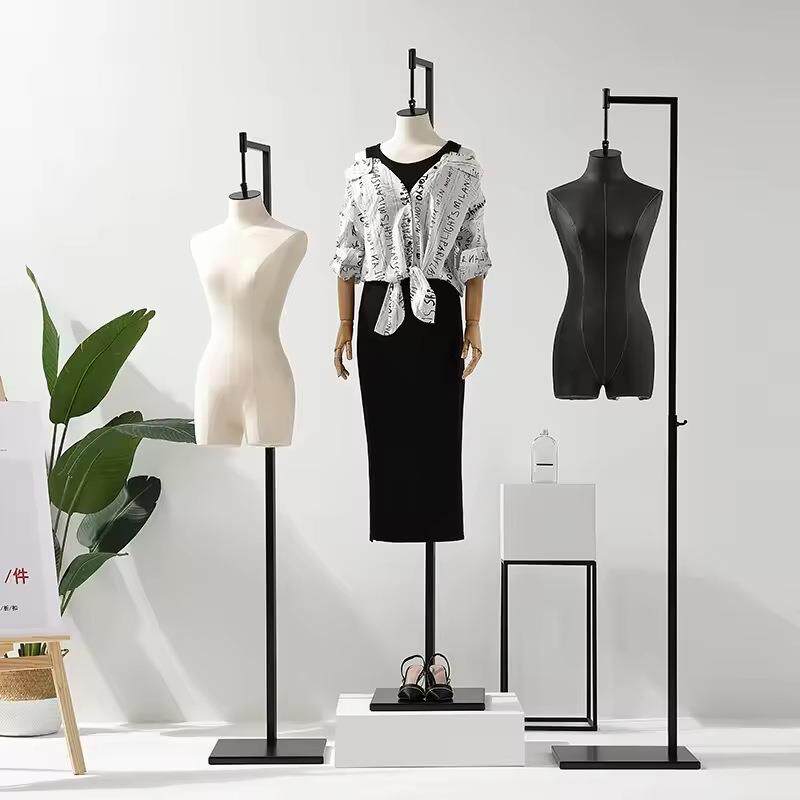 女性时尚服装店可调悬挂包布模特假人女装店婚纱半身吊模展示架